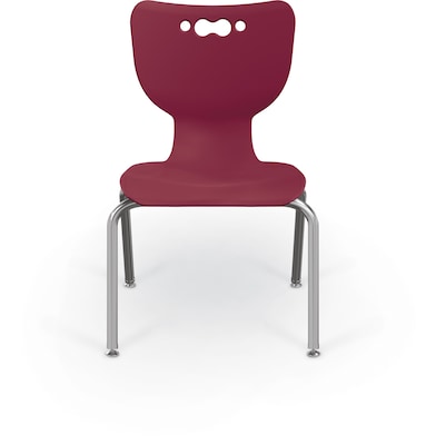MooreCo 14" Hierarchy Student Chair with 4 Legs, Maroon/Chrome Base (703673561433)