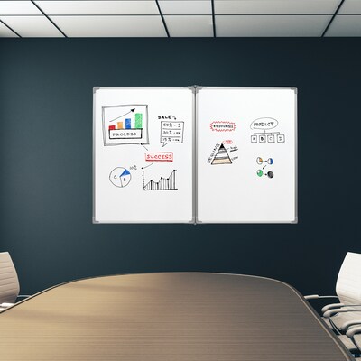 Excello Global Products Wall-Mounted Magnetic Steel Dry-Erase Whiteboard, 40" x 60" (EGP-HD-0551)
