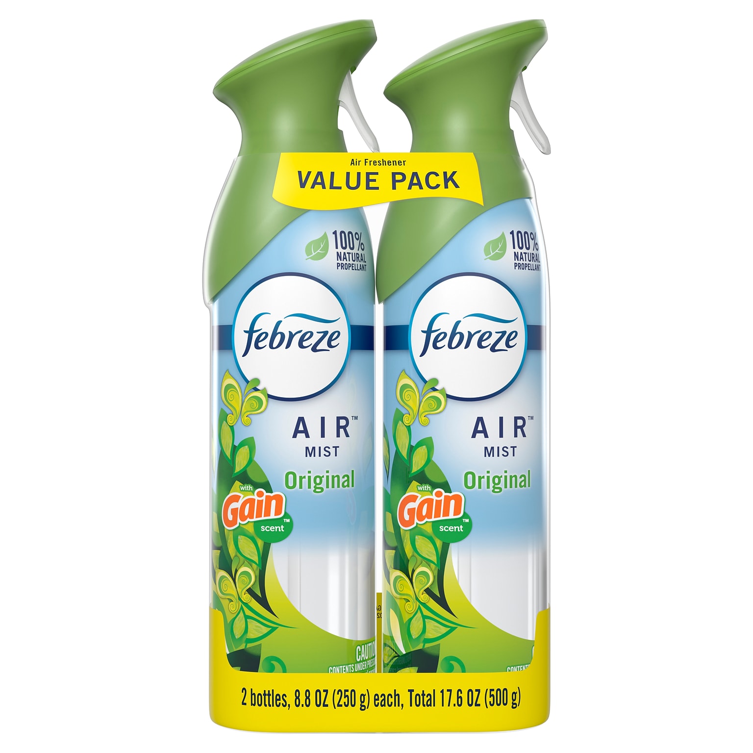 Febreze Odor-Fighting Air Freshener Aerosol, Gain Original Scent, 8.8 oz., 2/Pack (97810)