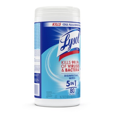 Lysol Disinfecting Wipes Disinfecting Wipes, Crisp Linen Scent, 80 Wipes/Pack(1920089346)