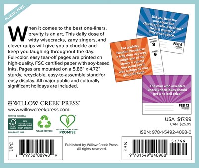 2025 Willow Creek One-Liners 6 x 5.5 Day-to-Day Calendar (40980)