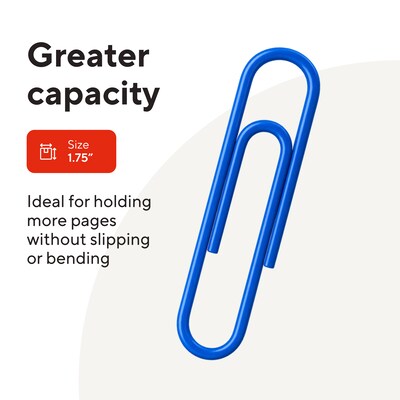 Staples® Vinyl-Coated Paper Clips, Jumbo, Assorted Colors, 500/Pack (ST40653/40653)