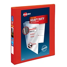 Avery Heavy Duty 1 3-Ring View Binders, One Touch EZD Ring, Red (79170)
