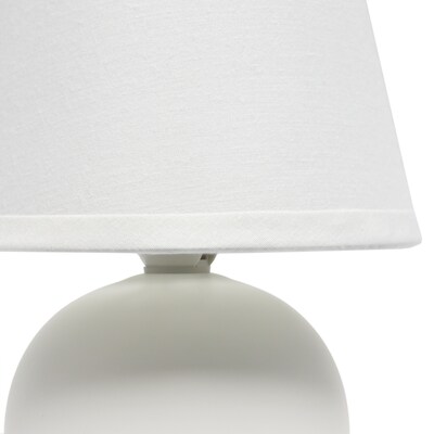 Creekwood Home Nauru 8.66" Traditional Petite Ceramic Orb Base Bedside Table Desk Lamp, Off White (CWT-2004-OF)
