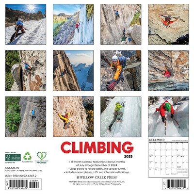 2025 Willow Creek Climbing 12 x 12 Monthly Wall Calendar (42472)