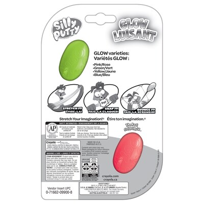 Crayola Silly Putty Glow Eggs, Assorted Colors, 2/Pack, 4 Packs/Bundle (BIN080990-4)