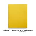 Staples Smooth 2-Pocket Paper Folder, Yellow, 25/Box (50761/27538-CC)