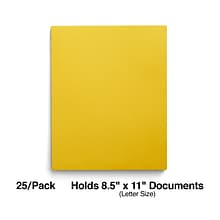 Staples Smooth 2-Pocket Paper Folder, Yellow, 25/Box (50761/27538-CC)