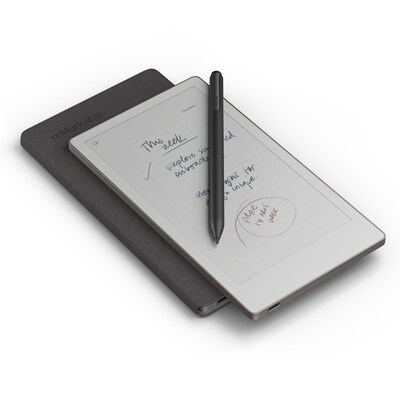 reMarkable Paper Pro Move 7.3 Paper Tablet with Marker Plus & Mosaic Weave Book Folio, Basalt  (RM91A-1001NW)