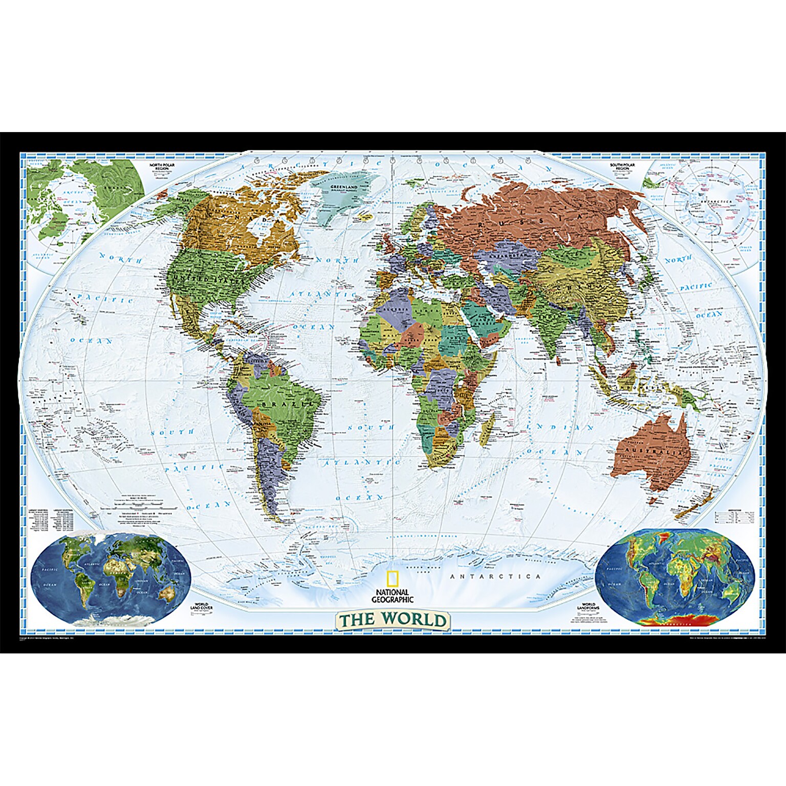 National Geographic World Decorator Map, Laminated, 46 x 30.5 (NGMRE00622079)