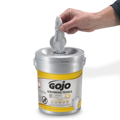 GOJO Hand and Surface Scrubbing Towels, Fresh Citrus Scent, 72 wipes, 6/Carton (6396-06)