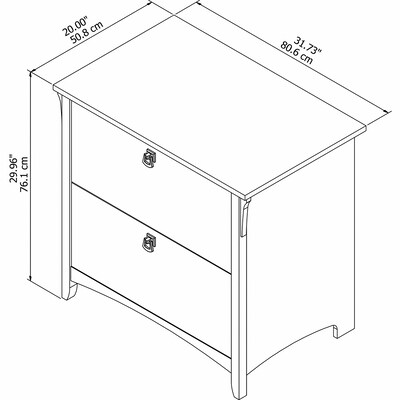 Bush Furniture Salinas Lateral File Cabinet, Vintage Black (SAF132VB-03)