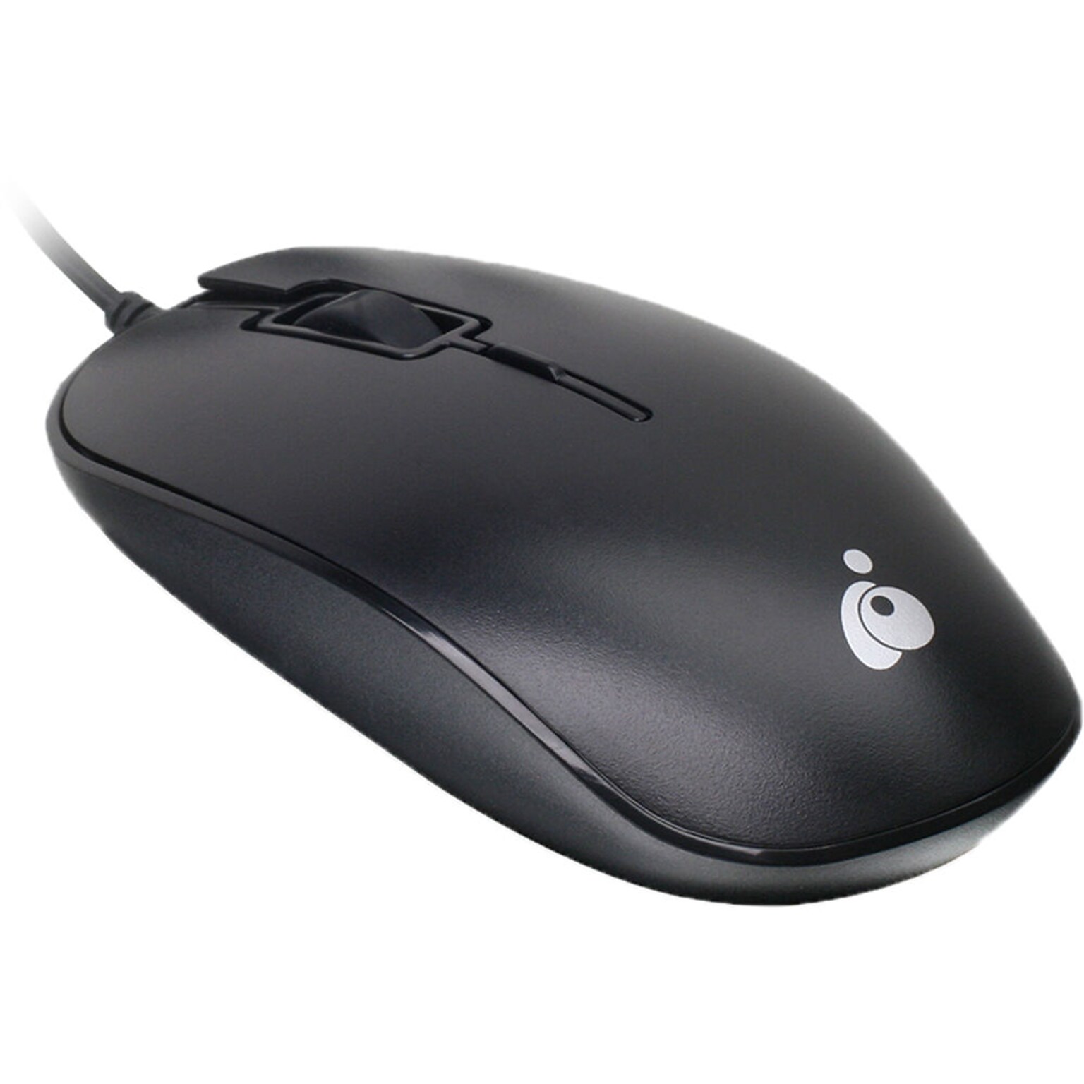 Iogear Ergonomic Ambidextrous Optical USB Mouse, Black (GME423TAA)