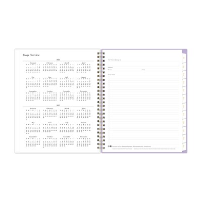2026-2027 Blue Sky Sincerely Jules Becca Purple 7" x 9" Academic Year Weekly & Monthly Planner, Plastic Cover (159086)