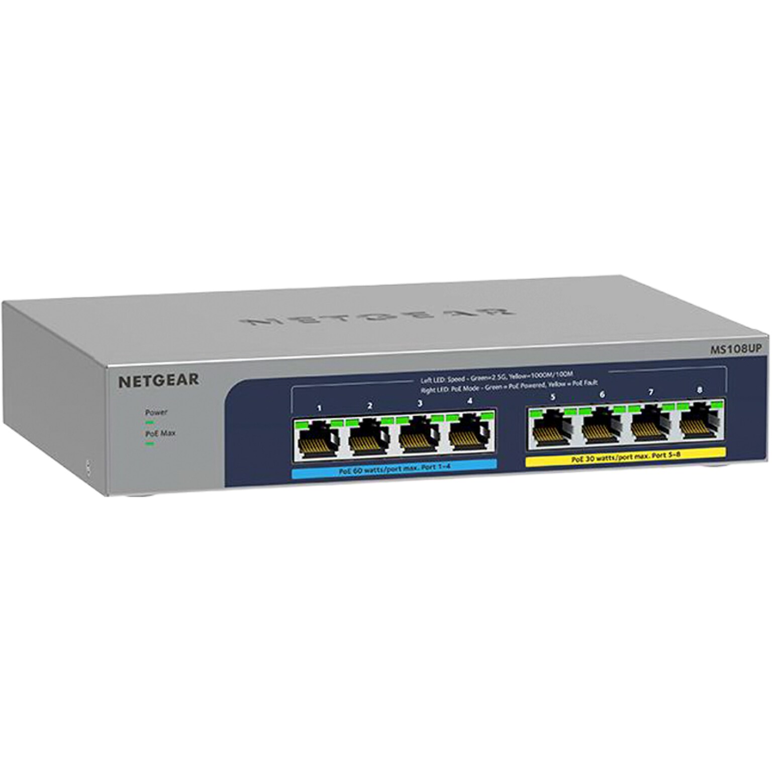 Netgear 8-Port Unmanaged Switch, Gray (MS108UP-100NAS)