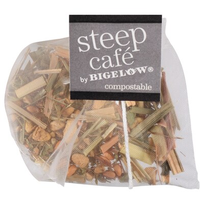 Steep Café Organic Lemon Ginger Herbal Tea, 50 Count(RCB19968)