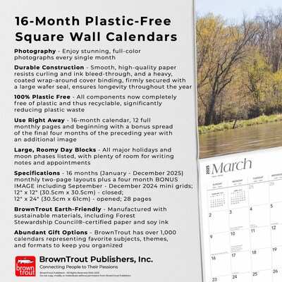 2025 BrownTrout Iowa Wild & Scenic 12" x 12" Monthly  Wall Calendar (9781975474973)