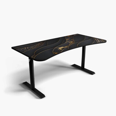 Arozzi Arena Gaming Desk, Black/Gold (ARENANABKGOLD)