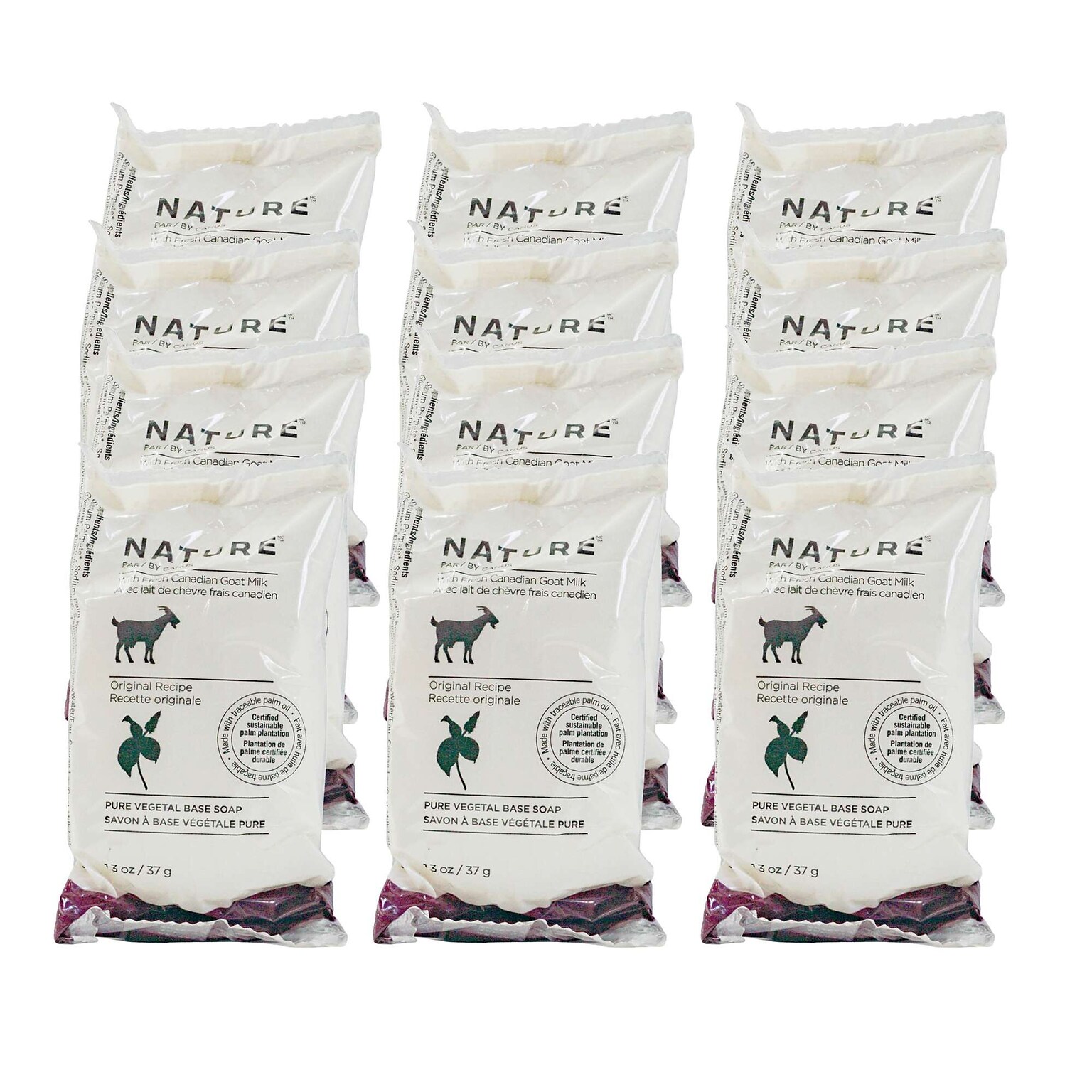 Canus Nature Original Goats Milk Soap, 1.3 oz Bar, 12 Bars/Bag, 12 Bags/Carton