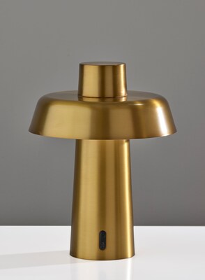 Adesso ADS360 Pirlo 11.75"H LED Table Lamp, Antique Brass (AD9204-21)