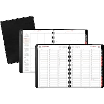 2027 AT-A-GLANCE 8 x 11 Weekly & Monthly Appointment Book, Faux Leather Cover, Black (33351-2701)
