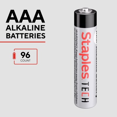 Staples TECH AAA Alkaline Battery, 96 Pack (ST63256-CC)