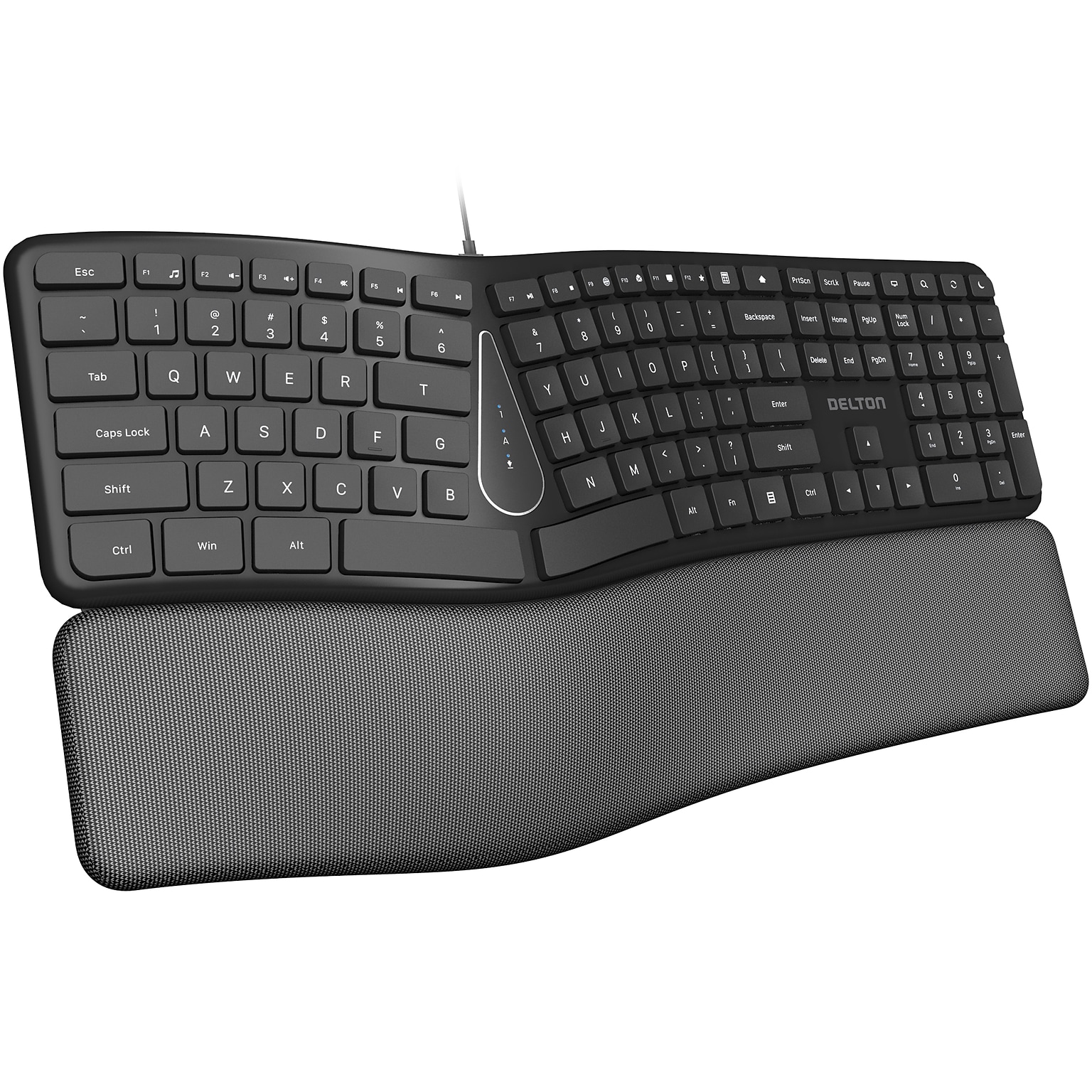 Delton KB250 Ergonomic Keyboard, Black (DKBE250-U)