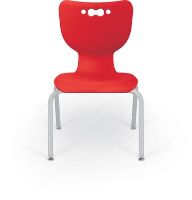 MooreCo 14" Hierarchy Student Chair with 4 Legs, Red/Platinum Base (703673562539)