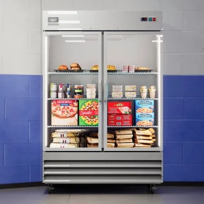 Global Industrial Nexel Reach-In Refrigerator, 2 Glass Doors, 47 Cu. Ft. (243219)