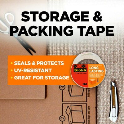 Scotch Long Lasting Storage Packing Tape, 1.88 x 54.6 yds., Clear, 6/Pack (3650-6)