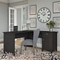 Bush Furniture Salinas 60"W L Shaped Desk with Storage, Vintage Black (SAD160VB-03)