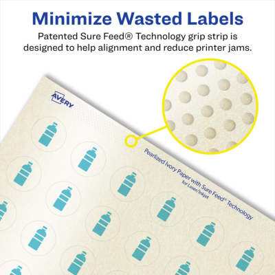 Avery Pearlized Ivory Circle Multipurpose Labels, .75" Dia., Ivory, 8000/Box (94504)