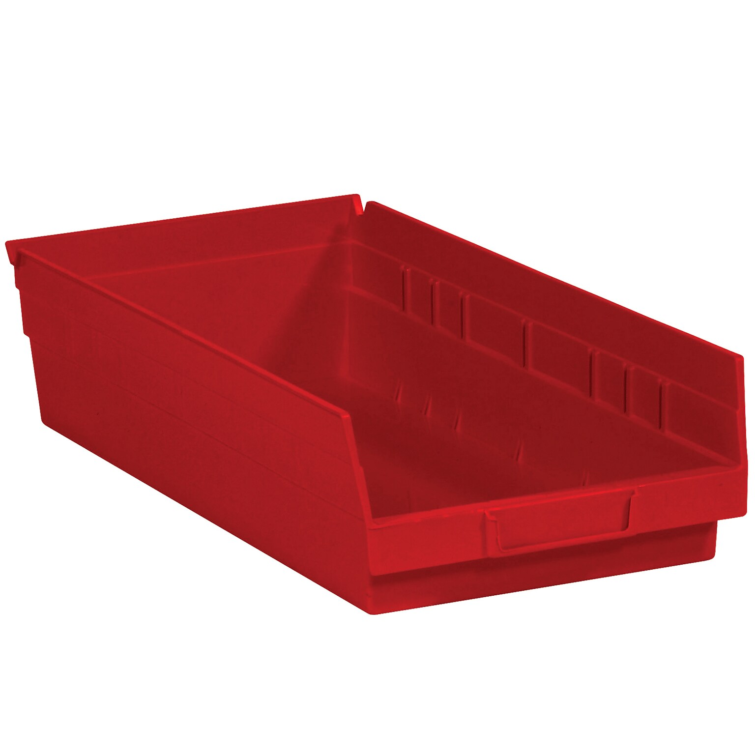 Quill Brand 17 7/8 x 8 3/8 x 4 Plastic Shelf Bin, Red, 10/Case (BINP113R)