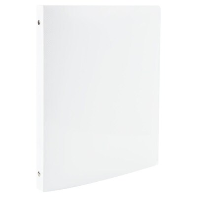 JAM Paper 1/2" 3-Ring Flexible Poly Binder, White (PB75237WH)