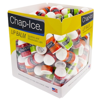 Chap-Ice Lip Balm Soothes and Moisturizes Lips, Assorted Flavors, 100/Box (840FB)
