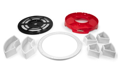 Nostalgia Game Day Lazy Susan 0.5-Quart Server & Thermal Pot, Red/White (GDLSAS8RDSL)