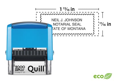 Custom Quill 2000 Plus® Self-Inking Printer P 30 Notary Stamp, 11/16 x 1-13/16”