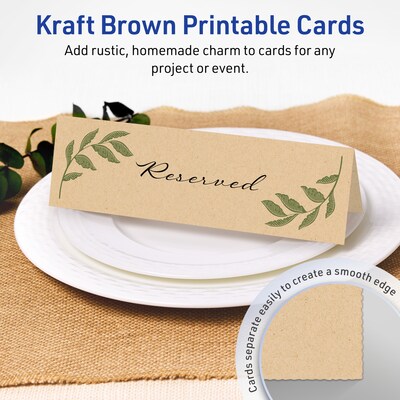 Avery Matte General Use Blank Cards, Kraft Brown, 100/Box (95329)