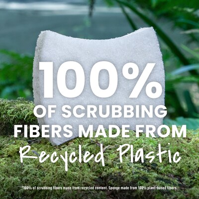 Scotch-Brite Greener Clean Non-Scratch Heavy Duty Sponge with Scrubber, Natural, 3 Sponges/Pack (97033)