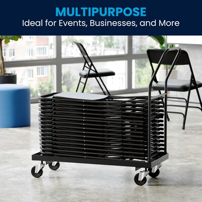 Flash Furniture Steel Folding Chair Dolly, Black