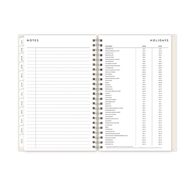 2026 Blue Sky Bespoke Letterpress Cream Hearts 5" x 8" Calendar Year Weekly & Monthly Planner, Plastic Cover (156228)