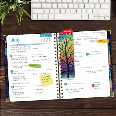 2026-2027 Excello Brands 8.5 x 11 Academic Weekly & Monthly Planner, Paperboard Cover, Black Tree Seasons (FSHN-AY26-8511-32)