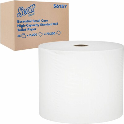 Scott Essential Small Core Toilet Paper, 1-Ply, White, 2200 Sheets/Roll, 36 Rolls/Carton (KCC56157)