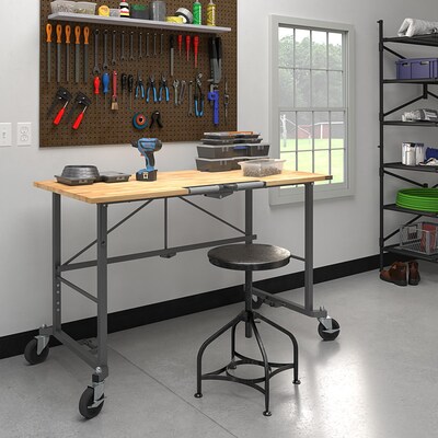 Cosco SmartFold Portable Folding Workbench, 400 lb. Capacity, Brown (66760DKG1E)