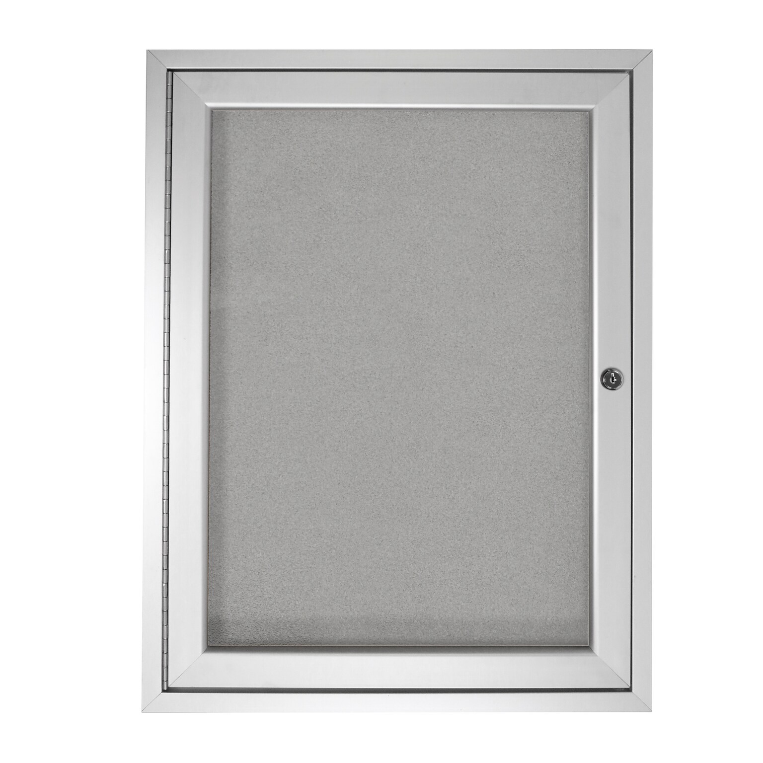 Ghent 1 Door Enclosed Vinyl Bulletin Board, Satin Aluminum Frame, 24H x 18W, Silver, (GHEPA12418VX193)