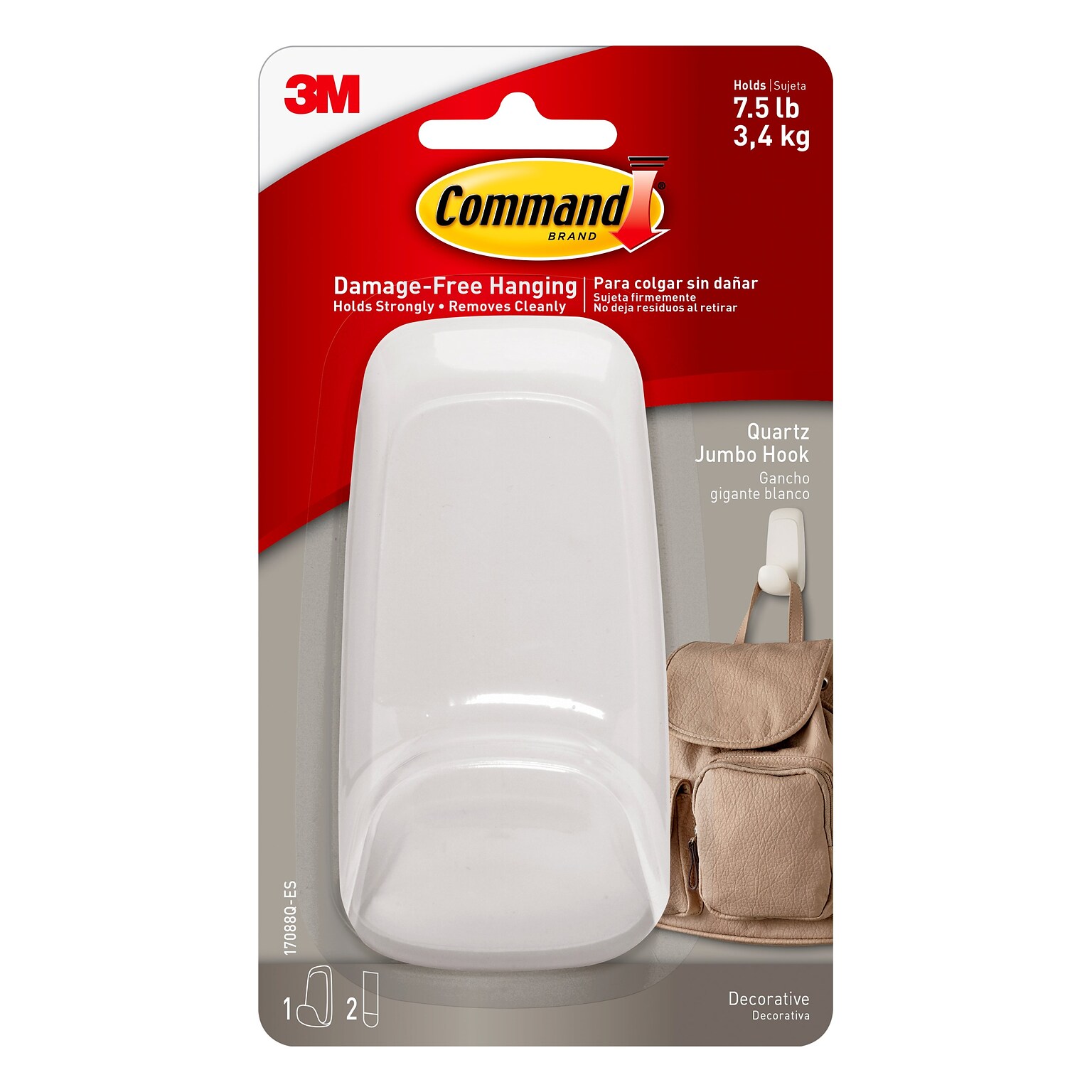 Command™ Jumbo Hook, White (17088Q-ES)