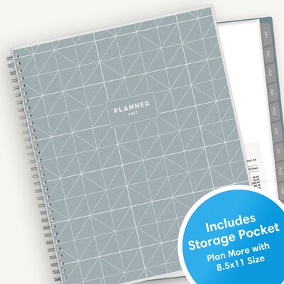2027 Blue Sky 8.5" x 11" Weekly & Monthly Planner, Gray (161003)