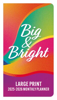 2025 BrownTrout Big & Bright Large Print 3.5 x 6.5 Monthly Two Year Pocket Planner, Paper Cover, Multicolored (9781975474263)