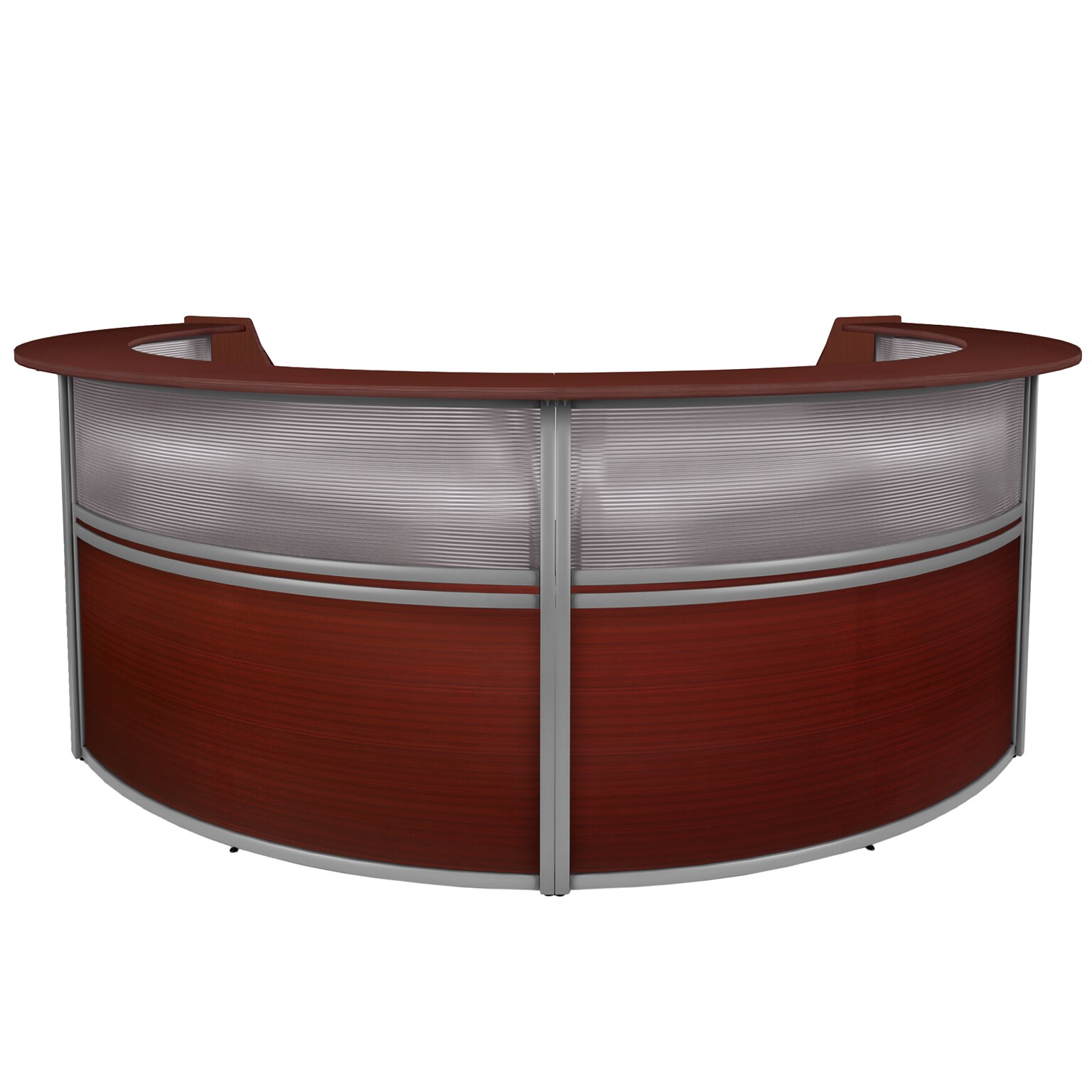 Regency Marque 142W Curved Reception Desk Workstation, Mahogany (77314MH)