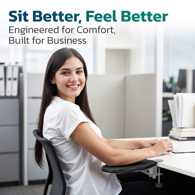 Purely E5720 Ergonomic Arm/Elbow Support Rest for Desk, Computer Desk Arm Extender, Black (PARE5720)